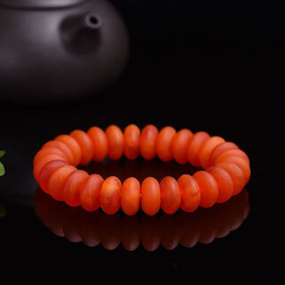 Chengyuanxiang creorisetin natural raw mineral old beeswax cake abacus bead bracelet russian material bracelet red beeswax genuine fluorescent floating salt water amber old red wax 14mm
