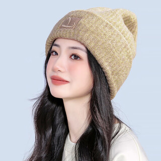 俞兆林帽子女秋冬季大头围含羊毛毛线帽百搭保暖防寒护耳针织帽月子帽