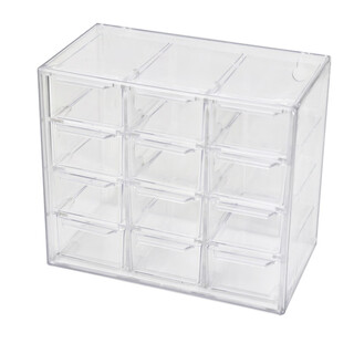 Cabinet transparent nine-square grid six-square grid dust-proof drawer-type storage box stationery jewelry 12-square grid cosmetics storage student transparent 12-square grid