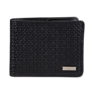 Calvin klein luxury fashion brand ck men's wallet embossed horizontal style two-fold leather casual daily 12144684 black os