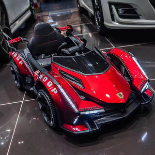 Babypure shine children's electric car can sit on children's four-wheeled toy car baby remote control car boys and girls stroller rechargeable four-wheel drive painted red full function + leather seat + 12v7