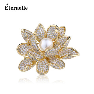 Eternelle french eternal fashion brooch women's high-end accessories high-end corsage temperament collar pin elder gift bright gold