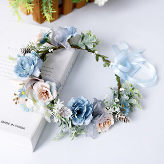 European and american new style garland headband bridal headdress retro bohemian travel vacation simulation garland headdress 58382 (approx. 19cm)