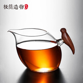 Minimalist creation tianjiu xishang meishao fair cup glass male cup tea divider tea sea tea ceremony tea drain accessories side handle solid wood handle xishang meishao wooden handle