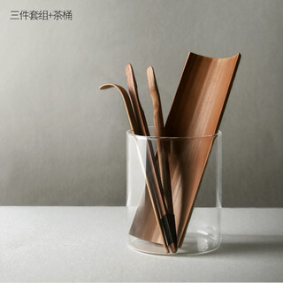 Jiutu tea ceremony six gentlemen five-piece set old bamboo tea kung fu tea set parts bamboo teaspoon tea needle tea filter three-piece set + tea bucket