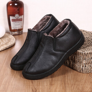 Hongxingxiang old beijing cloth shoes men's cotton shoes men's shoes spring, autumn and winter middle-aged and elderly dad's shoes lightweight soft sole non-slip old shoes 893 men's black cotton 41