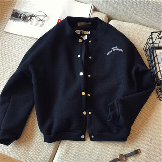 Kuraishi kazuki joint knitted cardigan baseball uniform for men and women couples spring and autumn thin trendy jacket ins black xl 130-150jin jin is equal to 0.5 kg