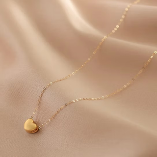 Chi xing love pendant small heart gold bean necklace women's neck pendant transfer beads 9999 18k gold necklace pure gold 999 love essence