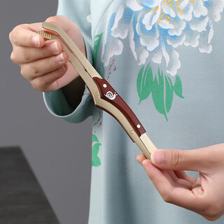 Sailotou copper and wood tea clips, kung fu tea set accessories, tea leaf clips, tea tweezers, tea making tools, tea cup clips, non-slip stainless steel tea clips