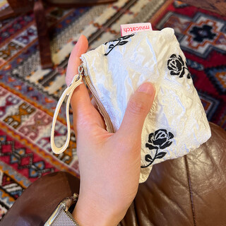 Miucatch beauty picking roses small bag card bag coin bluetooth headset cosmetic bag small mini portable storage soft cloth bag