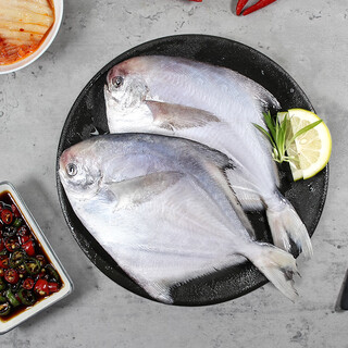 Fuhaijin bohai silver pomfret 450g 3 pieces flat fish hot pot barbecue ingredients grilled fish seafood fish gift
