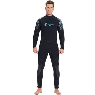 Swimming speed yonsub 5mm wetsuit for men, one-piece warm, deep diving professional cold protection, thickened scuba frogman thermal insulation, deep sea, black xl