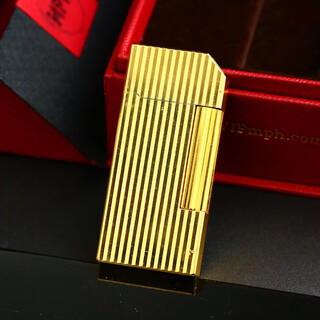 Second-hand 85 new french s.t.dupont dupont inflatable lighter, jourdan cooperation model, gold-plated vertical stripes, men's retro smoking accessories luxury collection
