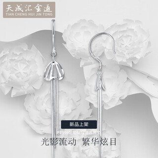 Tiancheng huijintong pt999 platinum butterfly tassel earrings full platinum 999 earrings white gold earrings long exquisite snake bone earrings pt999 full platinum 3.19g