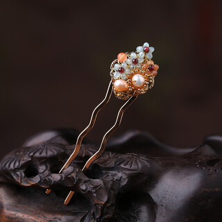 Yanyu jiangnan ancient style han costume accessories u-shaped hairpin female crystal retro hair headdress super fairy ball hair accessories hairpin hair plug picture style 1