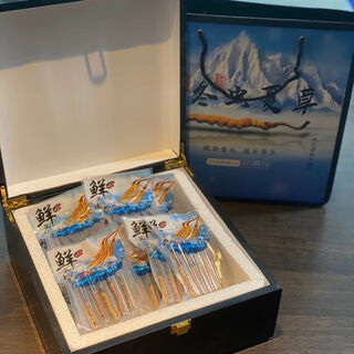 Fresh cordyceps 2025 first issue cordyceps genuine leadership high altitude gift authentic fresh cordyceps for the holidays 1.0-1.2g/root 50 cordyceps in hand-held gift box cordyceps shipped by sf express