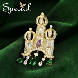 Special freshwater pearl moon castle european and american trend anti-exposure brooch for female freshmen multi-color freshwater pearl trend style