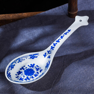 Topological spoon large spoon rice spoon chinese style high temperature porcelain jingdezhen ceramic blue and white exquisite underglaze color home use