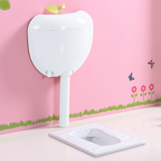Children's squatting toilet, squatting pit, kindergarten, colorful cartoon children's squatting toilet pit pool, squat toilet large pedal toilet squatting position, white small squatting toilet + white apple water tank