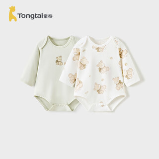 童泰（TONGTAI）婴儿包屁衣春秋季纯棉新生儿衣服宝宝连体衣三角哈衣爬服绿色90cm