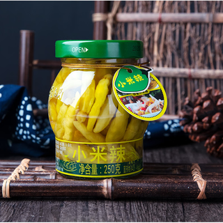 佳仙小米辣250g小米椒泡椒青红双色山椒自制泡椒凤爪凉拌菜调味 佳仙250g青小米辣两瓶