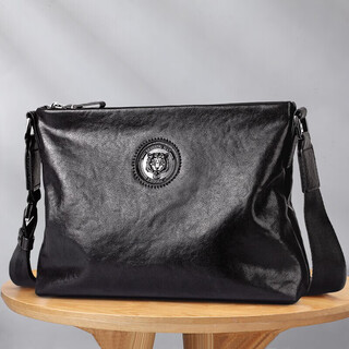 Pai baojue men's shoulder bag korean style casual crossbody bag first layer cowhide soft trendy fashion men's bag commuter small square bag