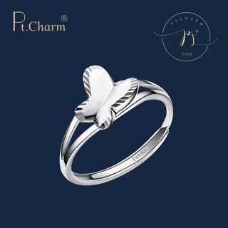 Pt.charm platinum ring butterfly live mouth pt950 platinum fashion versatile women's ring adjustable bow ring for your girlfriend if it is not in stock, it can be customized. take 2.8g as an example