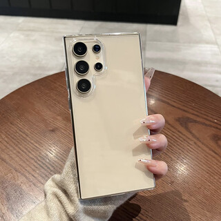 Heken really does not turn yellow, suitable for samsung s24ultra mobile phone case, new s24+ ultra-thin transparent s23plus cooling frameless s22 simple protective cover for men and women, fully transparent, full edge style, ultra-thin and does not turn yellow samsung galaxy s24 ultra