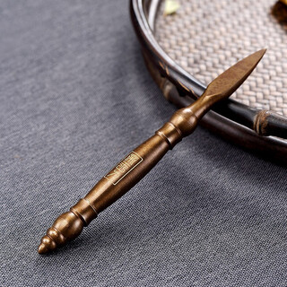 Jiutang pure brass non-shedding pot pen kungfu tea set accessories pu'er tea knife pry tea knife tea awl tea ceremony tea needle emperor tea knife