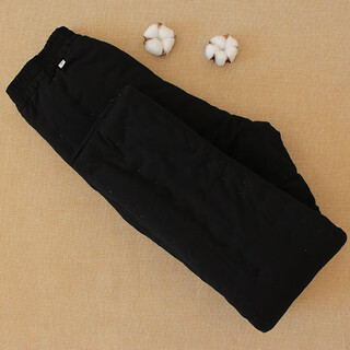 Cotton chant pure cotton handmade women's cotton pants thickened adult high-waisted trousers winter home warm solid color inner cotton clothes black l size recommended 100-115 jin jin equals 0.5 kg