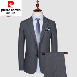 Pierre cardin men's summer suit new business thin suit suit casual formal suit korean slim dress complete set 6802 two-piece set two buttons double slits xl 180 135-150jin jin equals 0.5 kg