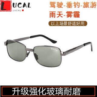 Lucaly glass sunglasses glass sunglasses men's business glasses driver's glasses driving hd travel fishing men's glasses upgraded hd tempered glass wear-resistant black 806 single