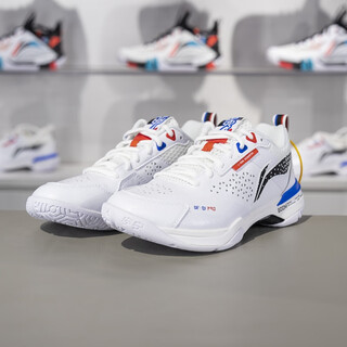 Li ning 2023 new badminton shoes blade pro men's and women's shock-absorbing breathable professional competition shoes ayat005 ayat005-1 standard white 39.5