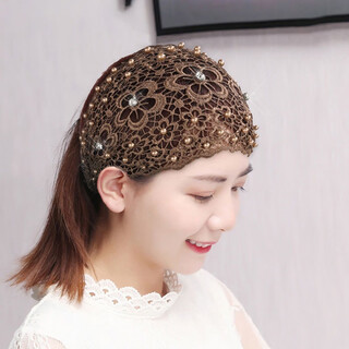 Qumeisi's new plum blossom hollow hairband douyin internet celebrity wide-brimmed pressed hair non-slip white hair cover headband women's headwear headband hairband single row diamond-coffee