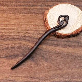 Selected ancient style hairpin, new chinese style high-end sense, national style hanfu accessories, wooden hairpin main body, hairpin stick, plain hairpin, ebony-ruyi