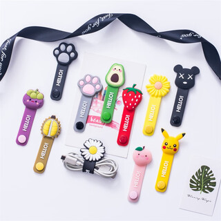 Qianxyang 5 cute cartoon headphone cable winders, data cable organizers, storage buckles, portable cable storage cables, 5 pieces shipped randomly, no duplicates
