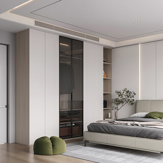 Lin's home whole house customized wardrobe bedroom swing door wardrobe storage walk-in wardrobe customized gold