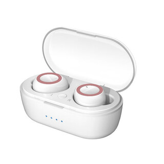 达维琦 蓝牙耳机双耳无线 迷你隐形不闪灯 真5.0运动游戏音乐 适用苹果华为荣耀vivo小米oppo 白色红圈【畅听版】