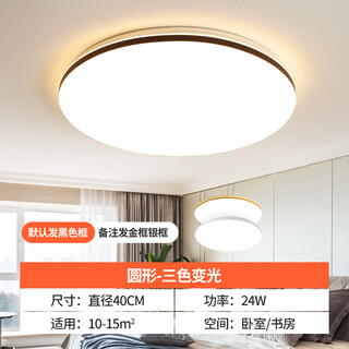 微伙LED吸顶灯餐厅客厅灯灯简约现代大气超薄圆北欧阳台卧室过道灯具 直径40cm三色24w
