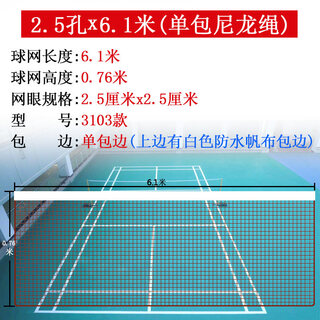 途垚  便携式羽毛球网标准网场地网室外内比赛羽球网拦网 2.5cm网孔单包边 6.1米