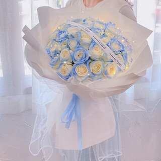 Eswina flower express delivers 11 rose bouquets as a birthday gift to your girlfriend nationwide and 33 crushed ice blue bouquets