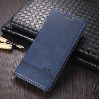 Ju xiaozhi suitable for apple 11 mobile phone case flip leather case iphone11 wallet card case full edge silicone soft shell protective cover high-end leather magnetic suction iphone 11 blue