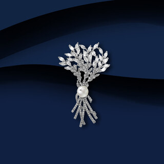 Marco bizzarri brand light luxury wheat ear brooch, high-end feminine and exquisite accessories, luxury pearl corsage, high-end teacher's day gift, mid-autumn festival gift, mother's day gift for mom