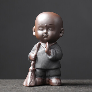 Yuxuan zen tea pet purple clay fine handmade ceramic little monk can cultivate tea art tea ceremony tea play tea tray ornaments
