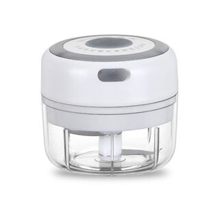 Mini electric garlic masher, household garlic press, ginger and pepper grinder, electric garlic puller, kitchen garlic beater, cooking machine, garlic masher, garlic mashed artifact, white electric model