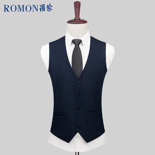 Romon wool-containing suit vest men's business formal vest vest vest men's navy blue 3xl