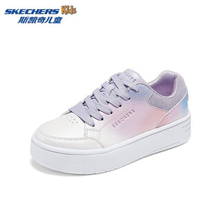 Skechers skechers children's retro gradient low-cut sneakers for girls, fashionable, versatile and comfortable casual shoes 310189l white/multi-color/wmlt 27.5