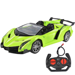 Yunya children's remote control car boy's four-wheel drive drift racing electric toy car model rechargeable car drop-resistant cool sports car 23cm convertible lamborghini aurora green