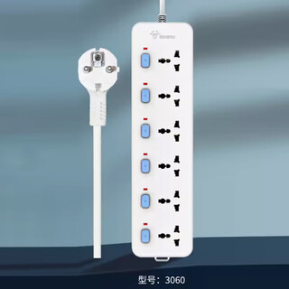 Bull european standard plug-in strip branch control switch 6 slots 3060 3 meters