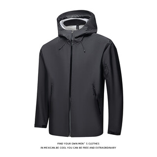 Camel cael waterproof jacket men's outdoor autumn and winter new hooded youth waterproof sports leisure versatile couple mountaineering black m